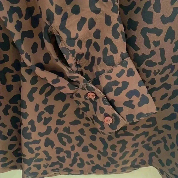 EUC Minimum Bilda Brown Leopard Print Button Down 100%viscose Women Shirt- EU 34 - Picture 9 of 13